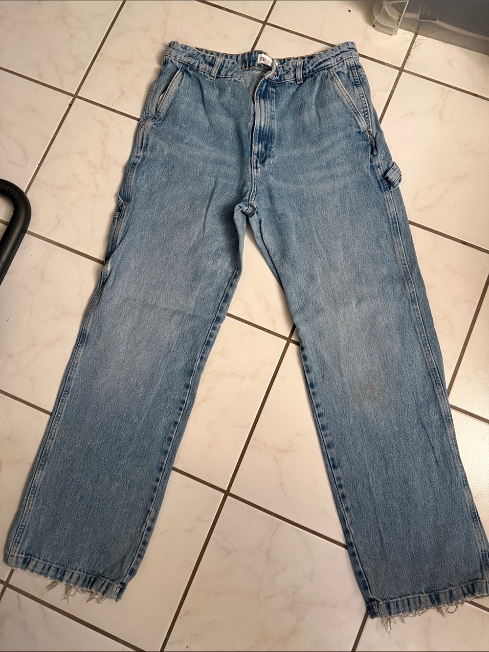 Zara Light Blue Wide Leg Jeans